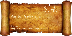 Verle András névjegykártya